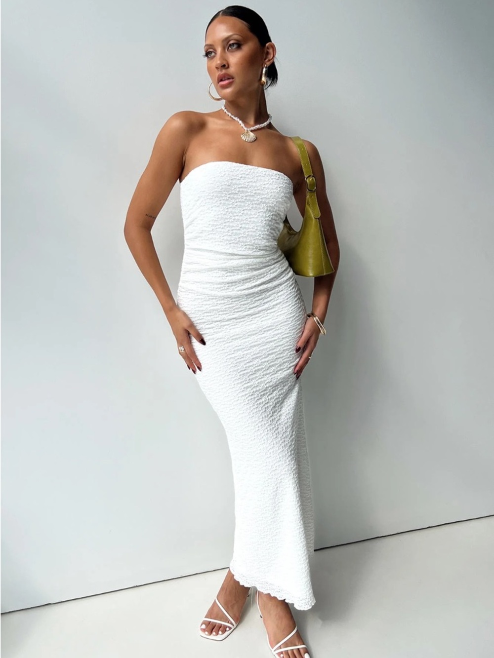 Princess Polly Ruskin Strapless Maxi Dress White - US 6 / White